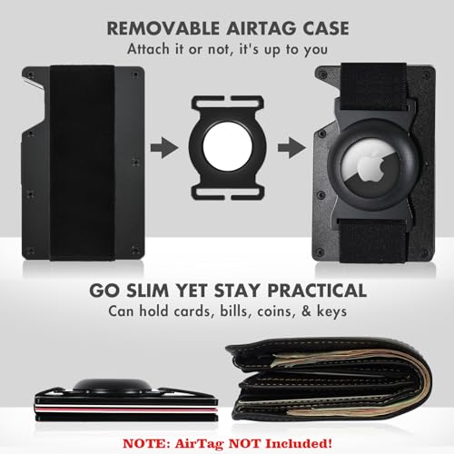 UpLook Wallet Replacement Screws Screwdriver Metal Clip for RFID Metal Wallet Repair Kit (Black Basic Set & RFID Carbon Wallet with Cash Strap)4