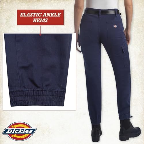 Image of Dickies Womens High Rise Cotton Twill Cargo Joggers Elastic Ankle