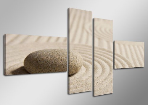 Visario Quadro Su Tela Nature 160x70 Cm - 4 Pannelli, Stampa Artistica XXL 6504, Telai In Legno, Pronto Da Appendere