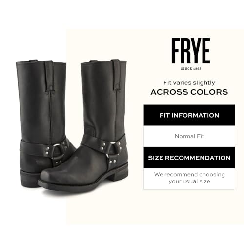 Frye Harness 12R Boots for Men with Oiled-Leather Upper, Siped Outsole with Stacked Leather Heel, and Nickel & Brass Hardware – 12” Shaft Height2