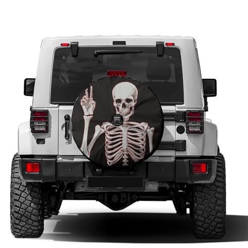 Image of Delerain Human Skeleton Spare Tire Cover with Backup Camera Hole Wheel Protectors Sun Protector Waterproof for RV Trailer RV SUV Truck and Many Vehicle(16 Inch for Diameter 29 inch-31 inch)
