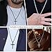 Luxfine Nail Cross Necklace, Stainless Steel Black Pendant, Christian Jesus Jewelry for Men & Women, Birthday Father’s Day Gift (with 24 Inches Chain, Box Packaged)
