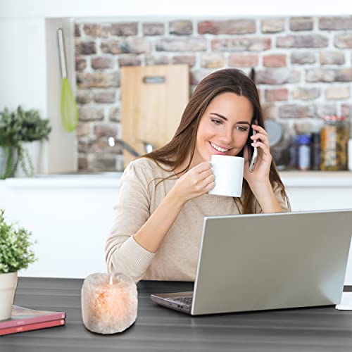 Nevlers 4 Pack White Himalayan Salt Candle Holders |2.5Lbs Natural Himalayan Salt Tea Candle Holder | Hand Crafted Himalayan Tealight Holders | Salt Candle Holder For Decor| Salt Lamp Tealight Holders #TOP6