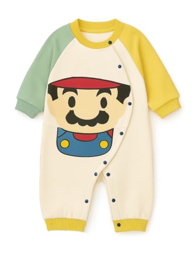 Image of Bold N Elegant Full Sleeve Footless Baby Romper Onesie Front Button Bodysuit Jumper for Newborn Baby Boys Girls Kids