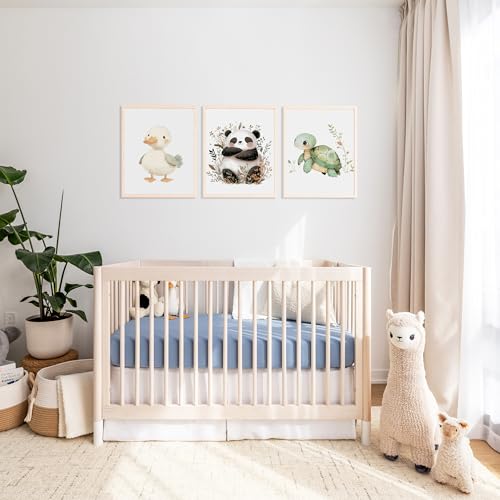 Image of Muslin Crib Sheets, 100% Organic Cotton, Breathable and Ultra-Soft, Standard Crib Sheet Mattress (28 inchx 52 inch) for Girls and Boys, Neutral Fitted Baby Crib Sheet (Blue)