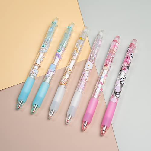 Eiodlulu Anime Gel Ink Pens 6 Pcs Cat Cute Kawaii School Supplies Set Ballpoint Pens For Students Teen Girls Gift Black 0.5Mm #TOP1