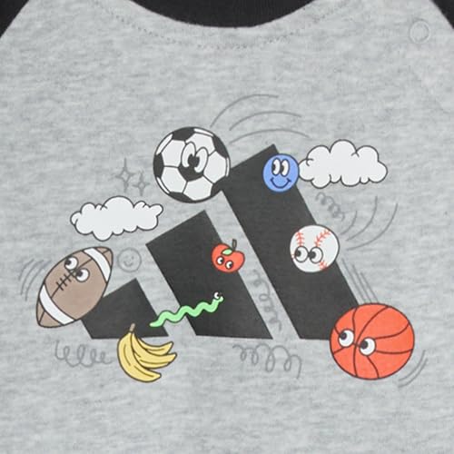 adidas baby-boys Long Sleeve Color Block French Terry Coverall3