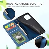 xinyunew Pokrywa dla Samsung Galaxy Note 10 PLUS Skórzane Etui - książka Flip dla Smartphone z zamknięciem magnesu, z gniazdem na płytki i składany uchwyt na okładkę 2 × szkło hartowane