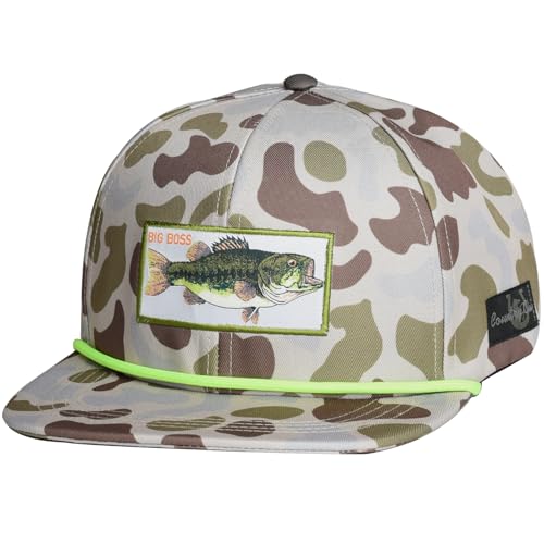 Image of EDTREK Performance Outdoorsman Snapback Truck Hat with Flat Brim - Unique Animal Embroidery
