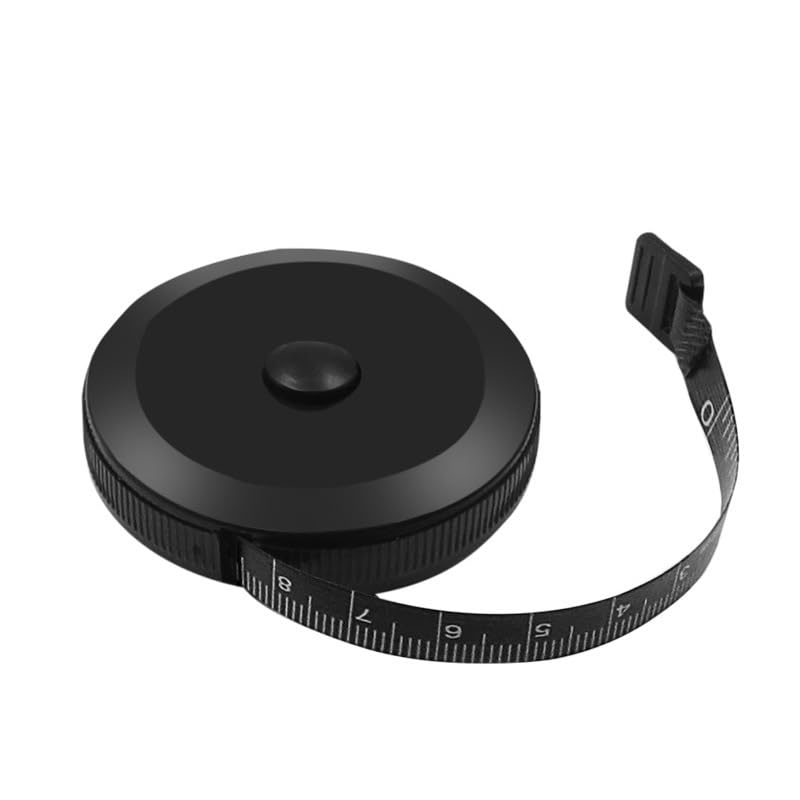 2PCS Compact Mini Tape Measure Lightweight PVC Soft Tape with Ergonomic Handle Retractable for Home and Office Sewing and DIY, Black