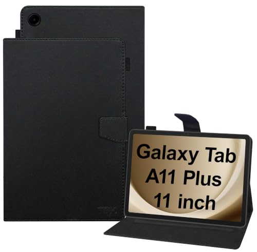 Image of TGK Flip Cover Case for Samsung Galaxy Tab A11+ Plus 11 Inch 2025 Executive Leather Built-in Pencil Holder (Black)