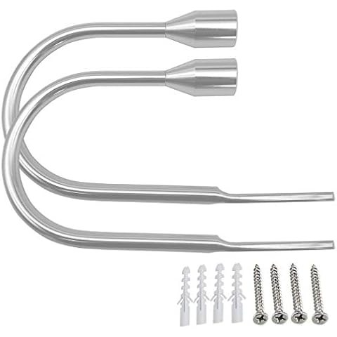 MZMing 2 Pack Chrome Curtain Holdbacks Tieback Hooks Decorative Curtain Tie Back Hooks for Curtains Holder Metal Tie Backs Hook Back Cover