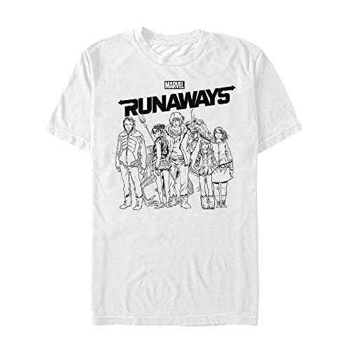 T-shirt Marvel Runaways Sleek Team pour homme en coton noir coupe ajustée fan de comics