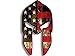 Spartan Helmet Shaped Distressed American Flag Sticker (gun molon usa)