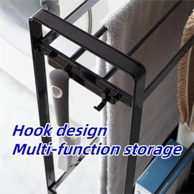 Slim Storage Rack Narrow Storage Cart Towel Rack Rolling Cart Multi-Layer Shelf Organizer for Bathroom Beautiful-eNhOpokr