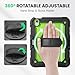 SEYMAC Case for iPad Air 11 Inch M4 / M3 / M2 (2026/2025 / 2024), Heavy Duty Shockproof Protective Case with Screen Protector, 360° Rotating Stand and Hand/Shoulder Strap, Green