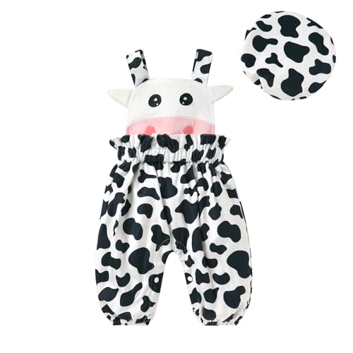 Image of YOUNGER TREE Baby Boy Girl Overalls Newborn Infant Corduroy Suspender Pants Animal Romper Jumpsuit with Hat Toddler Clothes