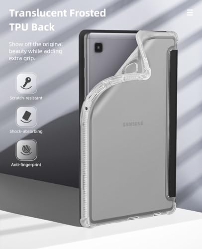 Image of MoKo Case Fits Samsung Galaxy Tab A7 Lite 8.7 inch 2021, Notebook Black | Slim Lightweight Smart Case Trifold Stand Case with Soft TPU Translucent Frosted Back Shell for Galaxy Tab A7 Lite