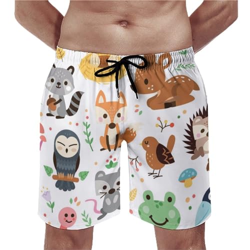 Maillot de bain séchage rapide homme motif grenouille et chouette confortable