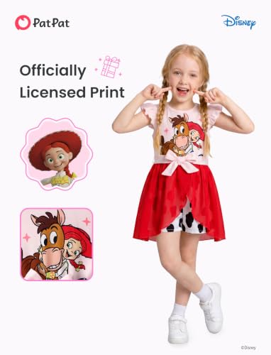 Image of Disney Princess Frozen Elsa Minnie Mouse Stitch Toddler Girl Romper With Skirt Overlay Summer Jumpsuit with Bow 2-6 Years