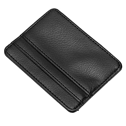 Tnfeeon Ensembles de Cartes Bancaires, Pochette de Protection en PU Titulaire de la Carte de Crédit Étui de Carte de Crédit Pochette de Protection Portefeuille de Stockage pour Homme Femme(Le Noir) Cover