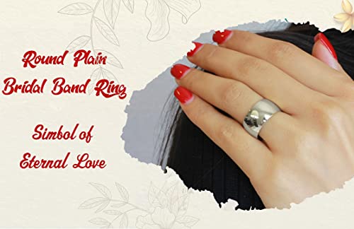 CloseoutWarehouse 925 Sterling Silver Round Plain Bridal Band Ring 10MM4