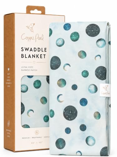 Image of Copper Pearl Swaddle Blankets for Newborns | Soft Stretchy Receiving Blankets for Boys and Girls | Large 46 x 46 Inch Baby Blankets | Lightweight and Breathable Swaddles | Lunar