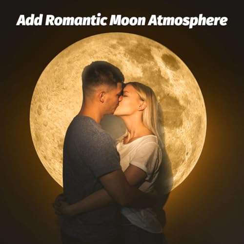 Upgrade Non-Fade Moon Projector Night Light, USB Charging Lamp With 3 Lighting Colors, Angle Bendable Brightness Adjustable Atmosphere Projector, Gift for Kids Moon Lover Wall Ceiling Decor