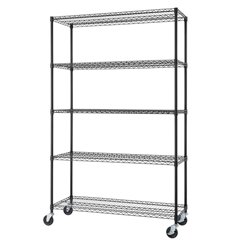 TRINITY 5-Tier Outdoor Wire Shelving Rack 48in. x 18in. x 72in. Model# NTBTGBK-0975
