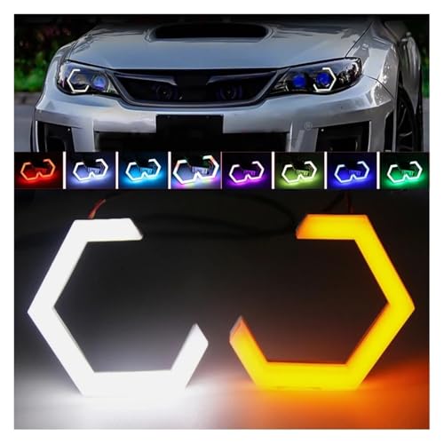 Faros Angel Eyes para Rutas Nocturnas y Concentraciones Kit LED Hexagonal RGB con App 6