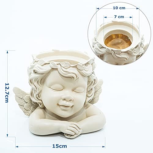 simpdecor Head Plant Pot Flower Pot with Drainage Hole Angel Planter Pots for Succulent Plants Faux