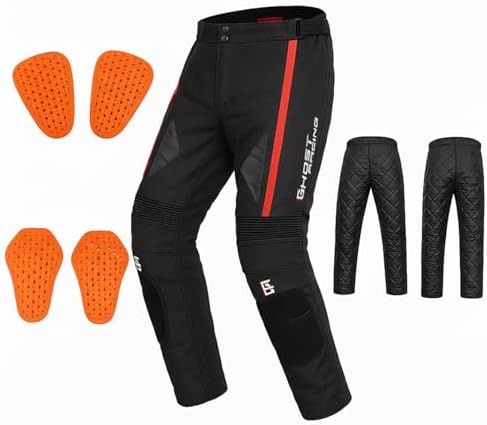 Motorcycle Pants for Men CE Level 2 Armor – 4 Season Waterproof T...