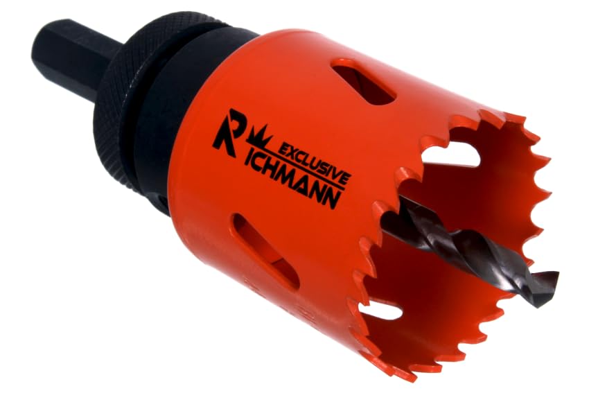 RICHMANN Bimetall Lochsägen Set HSS Elektriker Handwerk 16 Teile 19-76mm | Bohrkrone Bohrer für Metall, Edelstahl, Holz, Kunststoff, Alu, Dosenbohrer, Lochbohrer, Fräser, Koffer Professional Werkzeug