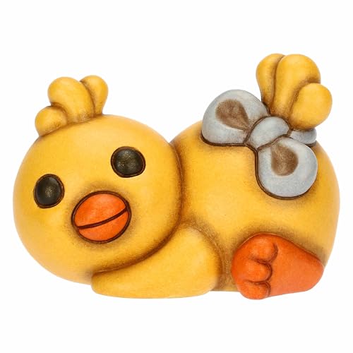 Pulcino Polly con Fiocco Piccolo Ceramica Collezione Giardino di Primavera 8.3 x 6.3 x 5.9 cm