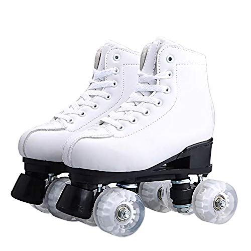 Womens Classic Roller Skates PU Leather Hightop Roller Skates Four