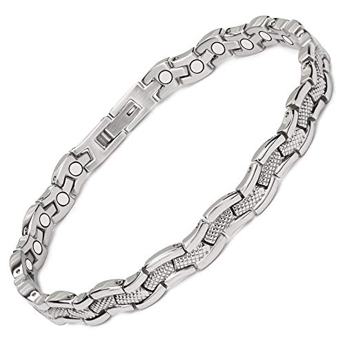 Wollet Stainless Steel Magnetic Anklet Ankle Bracelet For Women With Magnets For Women 24Cm/5.5Mm #TOP2