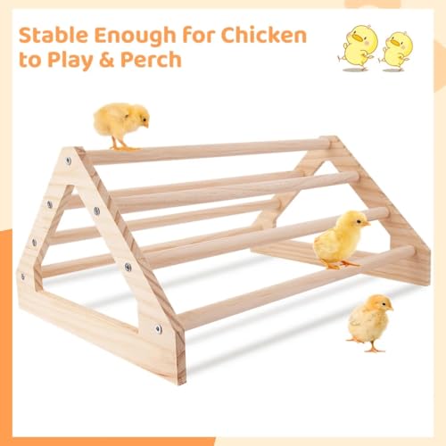 Image of Chicken Perch,Wooden Chicken Roosting Bar,Chick Brooder,Perches Stand Training Perch for Baby Chicks,Chicken Coop Accessories