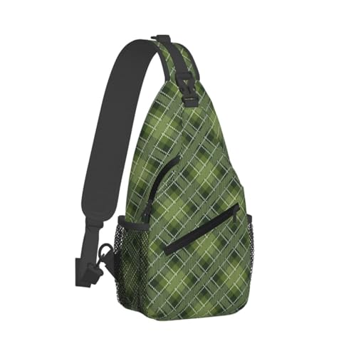 Sac banane écossais vert réglable - Le petit sac à bandoulière anti-encombrement