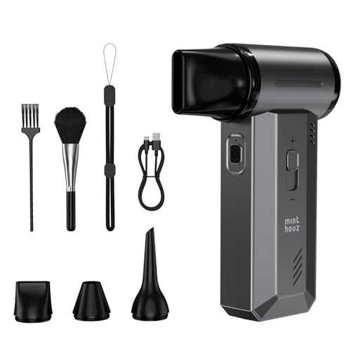 Minthouz Elektrische Staubgebläse Druckluftspray, 180000 U/min Electric Air Duster Wiederaufladbare Mini Akku Gebläse Super Power Turbo Luftgebläse für PC, Tastatur, Den Außenbereich, Auto