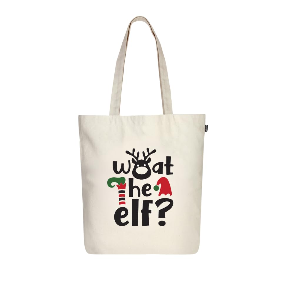 Ecoright Aesthetic Canvas Tote Bags for Women, Reusable Tote Bag with Zip, Ideal for Grocery, Shopping, Travel & Daily Use, Elfish, One Size