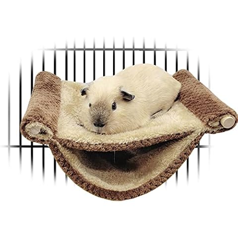 Oncpcare Fleece Rat Hammock Warm Guinea Pig Sleep Bed Chinchilla Cage Play Platform with Warm Fleece for Hamster Mice, Coffee Cover