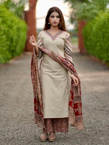 Image of ANNI Designer Women's Rayon Viscose Straight Kurta Set with Palazzo and Dupatta | Stylish Long Kurti Dress for Festive, Party, and Ethnic Wear