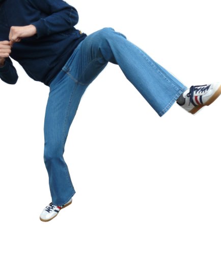 Uomo Slavato Blu Svasati a Zampa Jeans Denim