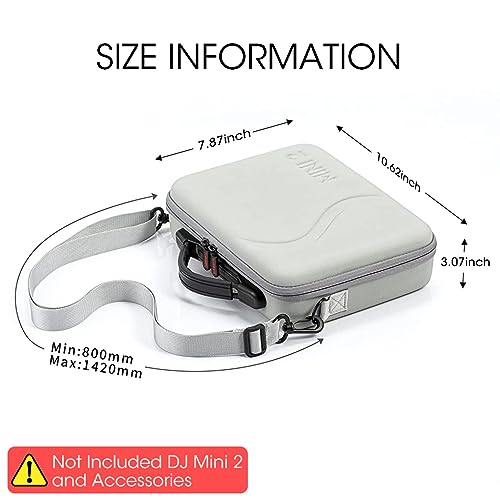 ZORBES® Carrying Case for DJI Mini 2/ Mini4K, Portable Compact Storage Bag Hard Case with Strap Storage Travel Case Compatible with DJI MINI 4K/Mini 2 /Mini 2 SE Fly More Combo Accessories, Case Only