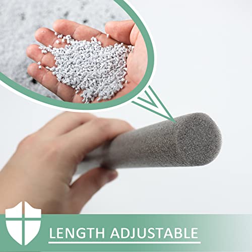 BLUEARKS Deurtochtstopper, onder deur tochtstopper voor bodem, dubbele deur tochtstopper, verstelbare deurveeg, deurgeluidsblokker koude lucht, 94 cm, grijs - Image 6