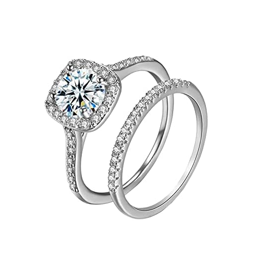 iLH Clearance Rings,Women Fashion Wave Rings Wedding Engagement Jewelry Gift (Silver, 6)