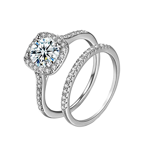 Clearance Rings,Women Fashion Wave Rings Wedding Engagement Jewelry Gift (Silver, 6)