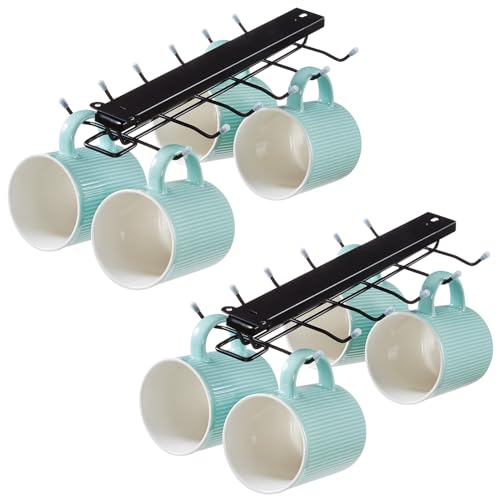 LiaMeE Under-Cabinet Sliding Mug Hooks (2-Pack)