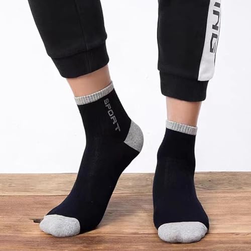 10 Pack Men's Ankle Socks with Cushion Athletic Running Socks Classic Sport Contrast Color Fashion Casual Soft Socks3