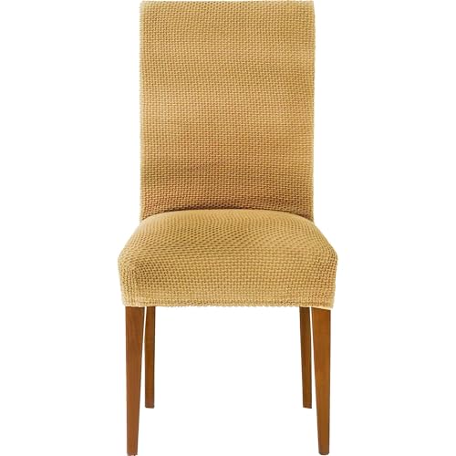 Housses de chaise bi-élastiques moutarde x2 fabrication espagnole - 2